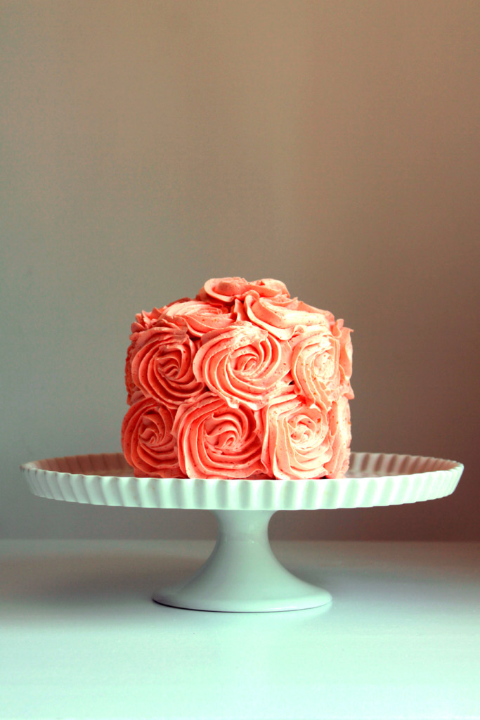 peach rose cake