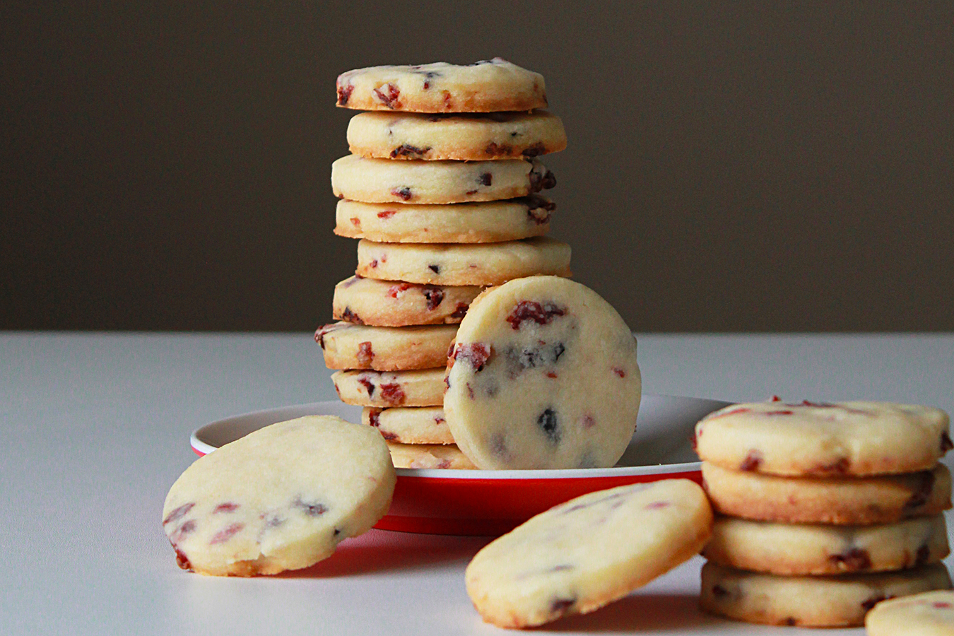 Dried Cranberry Shortbread Cookies.