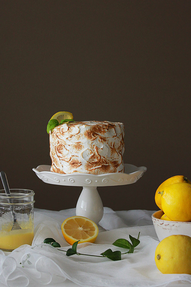 Lemon Chiffon Cake with Lemon Curd and Toasted Meringue Frosting - Oh ...