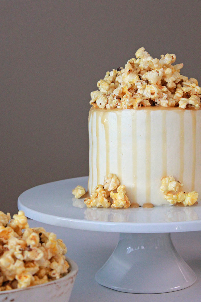 Earl Grey Cake with Cream Cheese Frosting and Salted Caramel Popcorn Oh Sweet Day! Blog